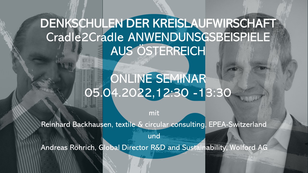 Online Seminar Denkschulen der Kreislaufwirtschaft – Cradle2Cradle Anwendungsbeispiele aus Österreich