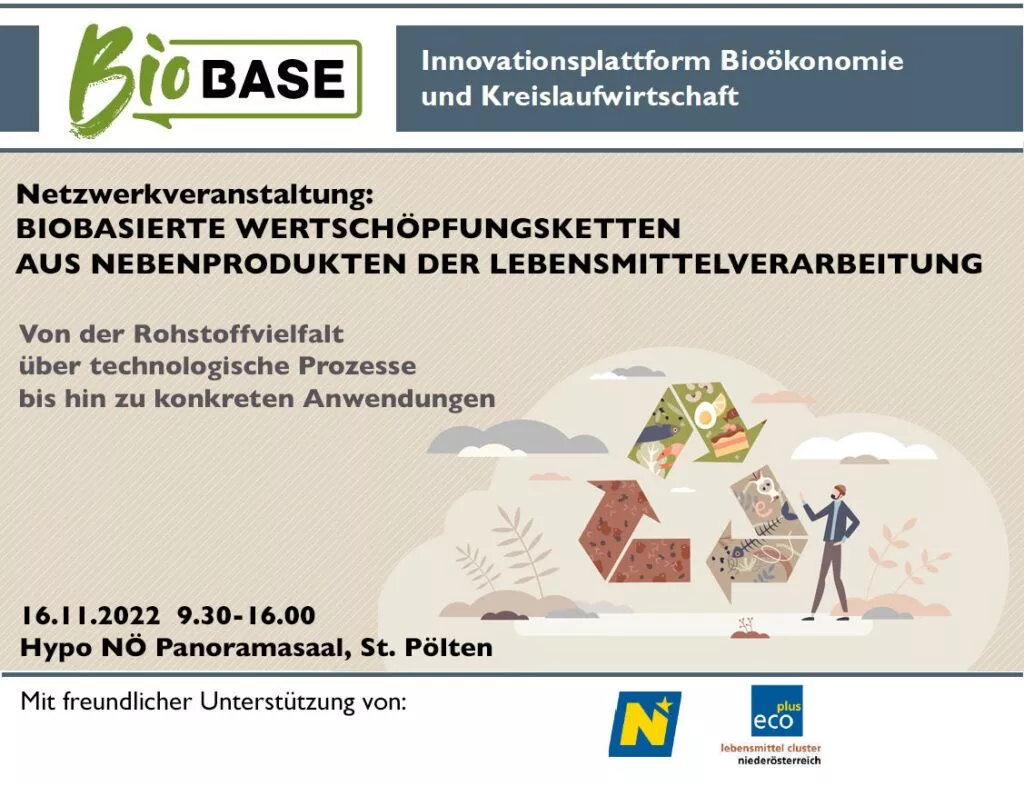 Netzwerkveranstaltung: Biobasierte Wertschöpfungsketten aus Nebenprodukten der Lebensmittelverarbeitung